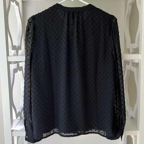 J Crew Ruffle V Neck Sheer Popcorn Button Down Shirt Blouse Size S - Picture 3 of 8